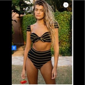 Rasta Scallop Cabana Bikini Top wore once